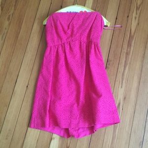 Tibi Strapless Eyelet Dress